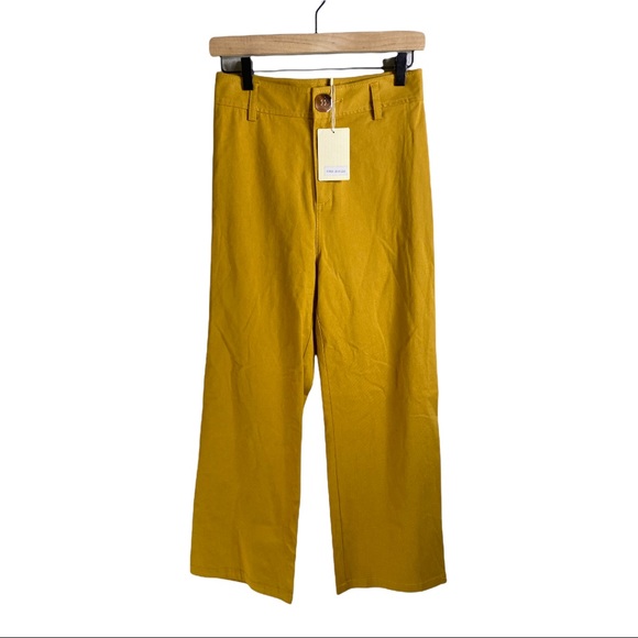 Anthropologie Pants - Anthropologie The Korner Golden High Rise Wide Leg Golden Yellow Chino Pants